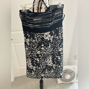 Lola Black and White Strapless Dress